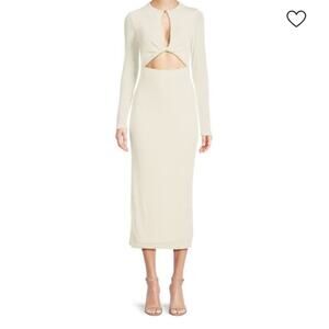 Significant Other Monza Cutout Jersey Midi Dress Cream Size 8